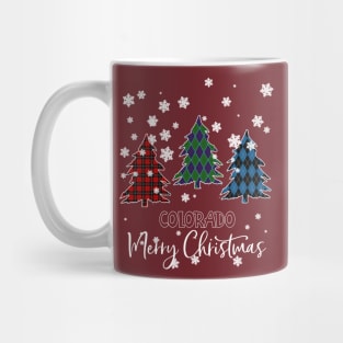 Colorado Merry Christms Buffalo Plaid Xmas Tree  Mug